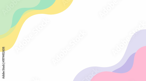 Colorful abstract wave shapes with pastel flowing ribbons and smooth gradients.