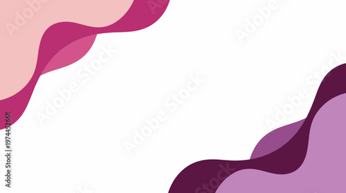 Abstract purple wave shapes on white background for graphic design and branding.