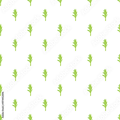 Rosemary sprig pattern repeating on a white background