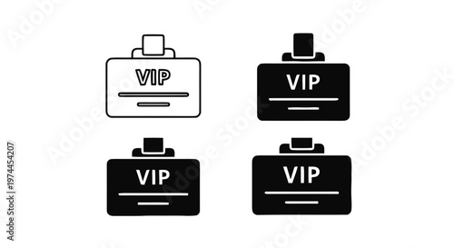 Vector illustration of set of vip badge icons, vector illustration of vip pass cards on a transparent background