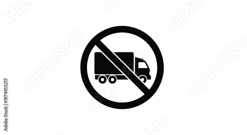 Prohibition sign depicting a truck indicating no trucks allowed