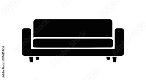 Vector illustration of minimalist sofa icon vector illustration on a transparent background