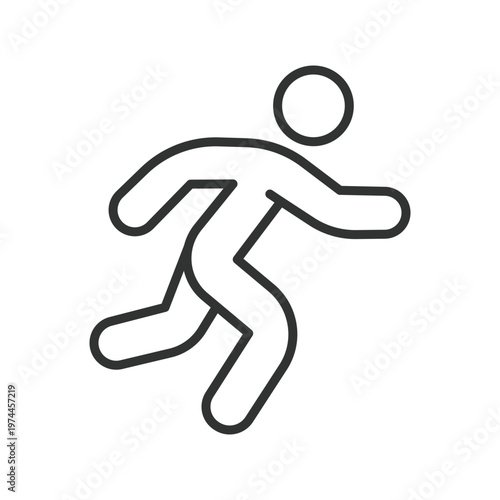 Running person sport activity icon in line design. running, sport, activity, fitness, jogging, exercise, movement on white background vector. running person sport activity editable stroke icon