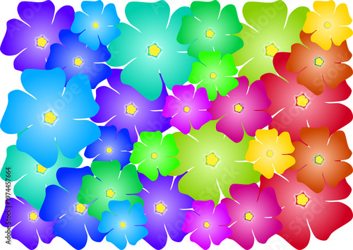 Dessin d'un tapis de pervenches sur fond transparent
