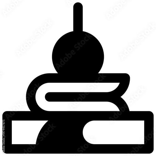 Tapa. Outlined stroke vector icon with black-filled details.