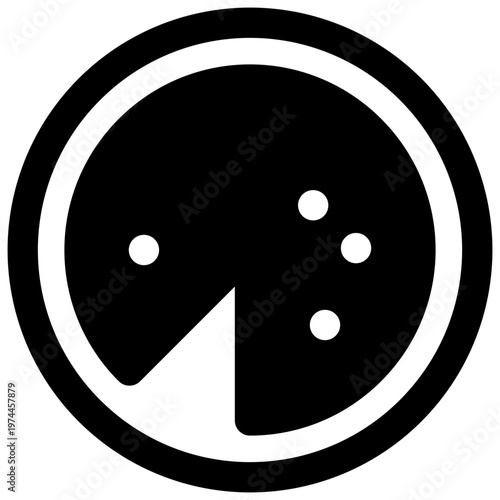 Spanish tortilla. Outlined stroke vector icon with black-filled details.