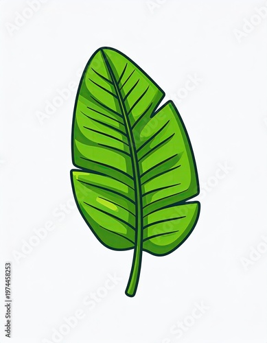 Cartoonish green tropical leaf