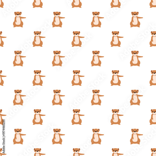 Billede på lærred Cartoon meerkats standing up creating a repeating animal background