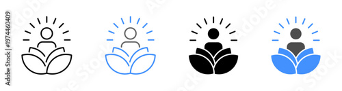 Holistic Mental Health and Mindfulness Spiritual Icon Vector Illustration Editable