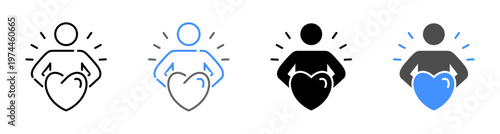 Human Empowerment and Self Esteem Icon Vector Illustration Editable