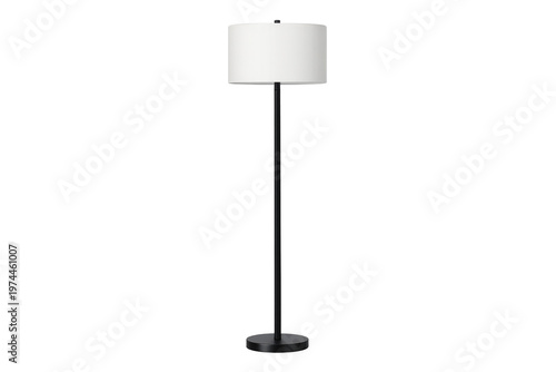 Minimalist floor lamp standing with transparent background
