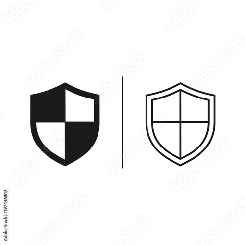Shield protection icon in solid and outlined graphic design with protection security interface Free Download Shield protection icon in solid and outlined graphic design with protection security interface - GFXLoad