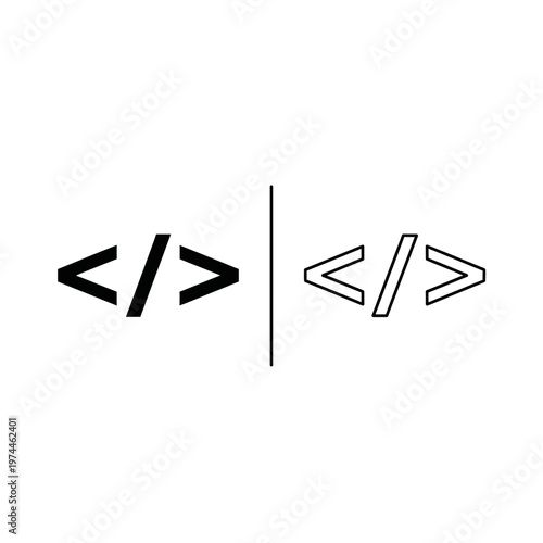 Code development icon in solid and outline style for software engineering with development, software