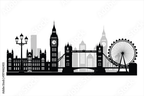 tower bridge London uk silhouette