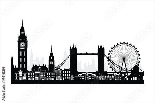 tower bridge London uk silhouette