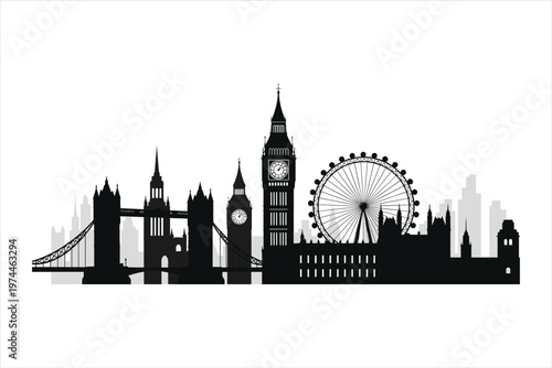 tower bridge London uk silhouette