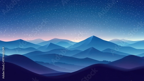 Breathtaking Mountain Range Under a Vast Starry Night Sky Showcasing the Cosmos