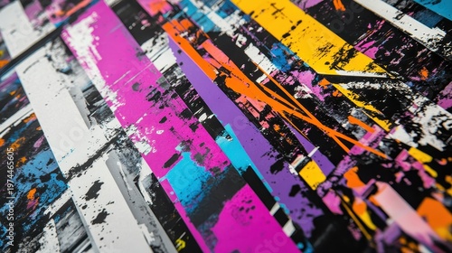 Dynamic Abstract Paint Splatter Design With Bold Colorful Strokes and Energetic Textures