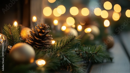 Festive Christmas Fireplace Garland With Twinkling Lights and Cozy Ambiance