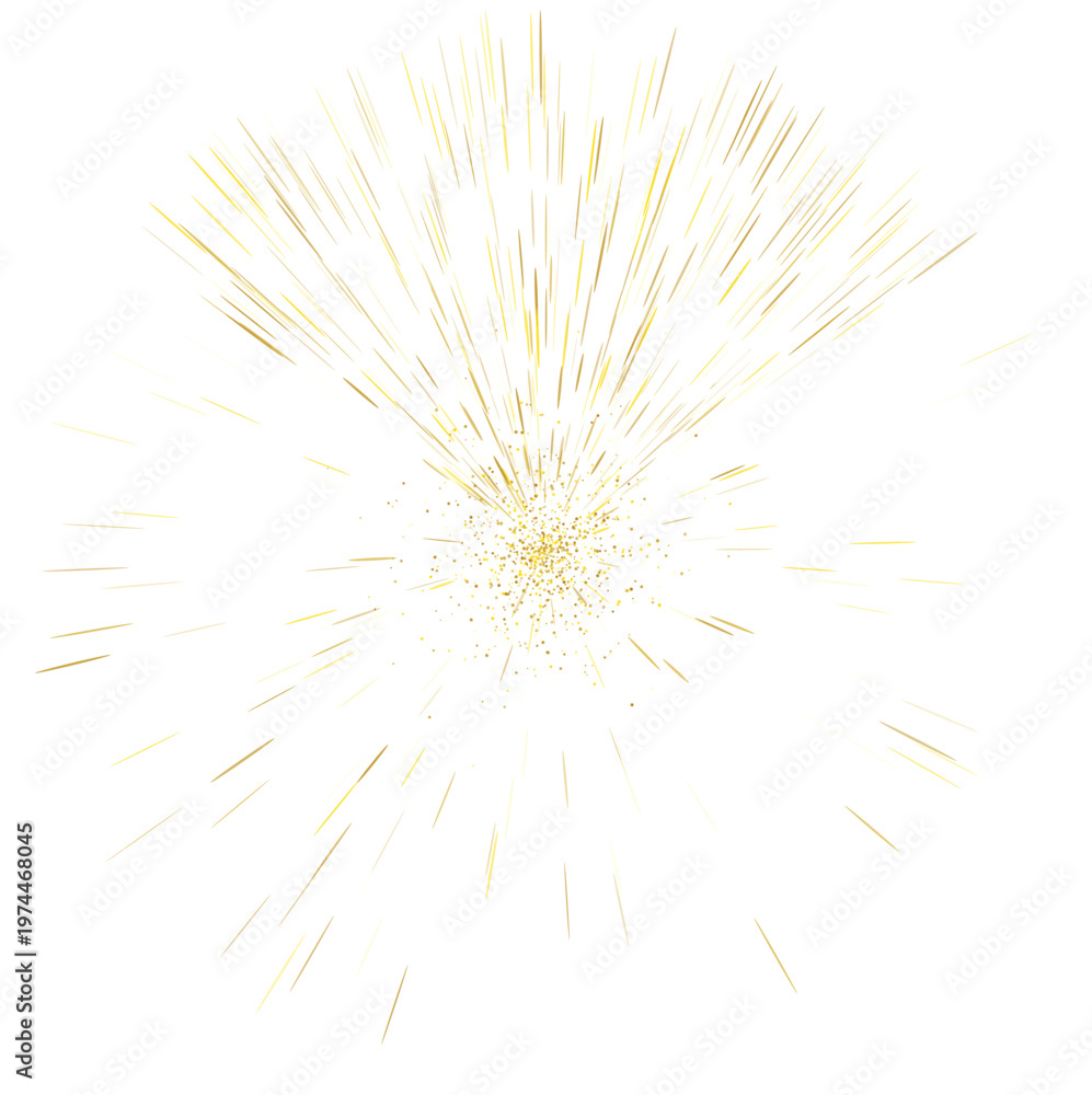 Obraz premium Golden glitter firework explosion