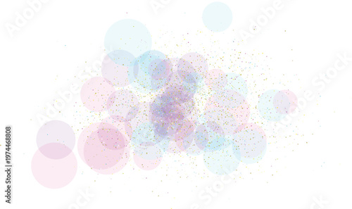 Abstract background with colorful translucent circles and particles