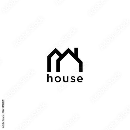m house logo vector icon illustration