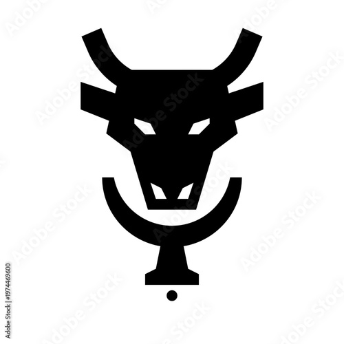 Bull head logo with bell