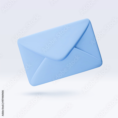 Vector 3d render envelope icon set isolated on white. Message notification, mail, newsletter subscriptions, business documents, email services. Cute illustration for banner, web, social media, app