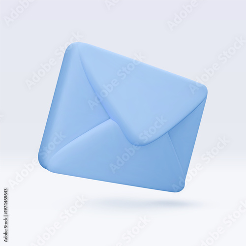 Vector 3d render envelope icon set isolated on white. Message notification, mail, newsletter subscriptions, business documents, email services. Cute illustration for banner, web, social media, app