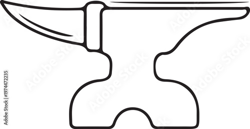 Classic Blacksmith Anvil Outline, Traditional Metalworking Tool