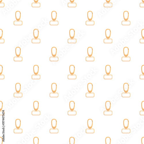 Gold colored swivel snap hooks forming a repeating seamless pattern