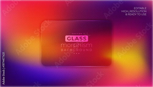 Glass morphism colorful gradient with special halftone texture background