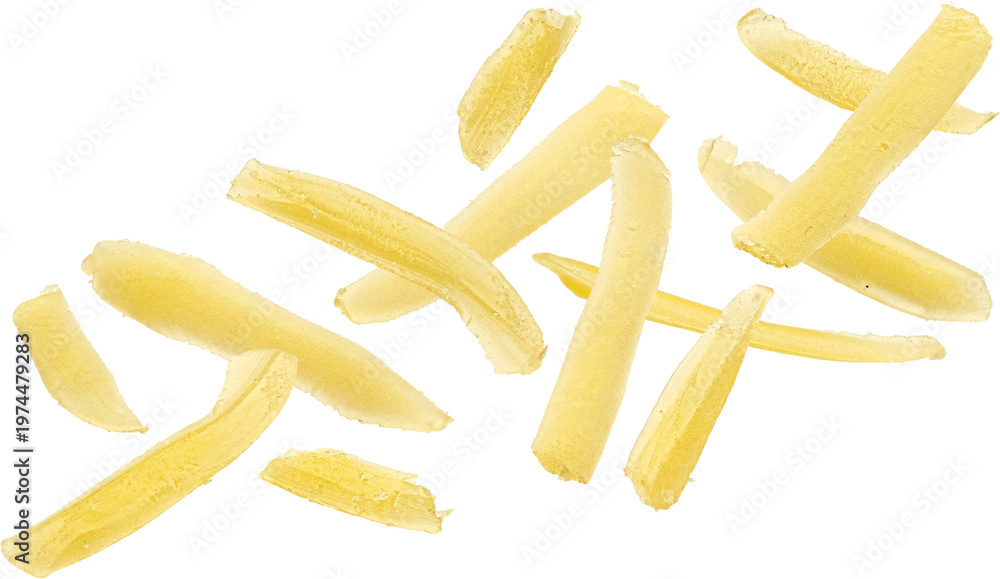 Naklejka premium Grated cheese macro isolated