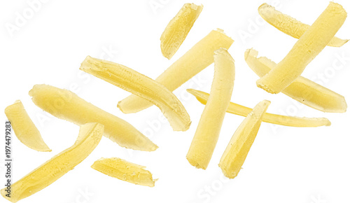 Grated cheese macro isolated