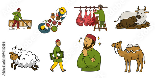 Collection of various activities and items related to the holy qurban celebration