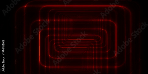 Abstract red background vector illustration featuring a glossy glass button set and a metallic 3d square frame template for web app design eps 10