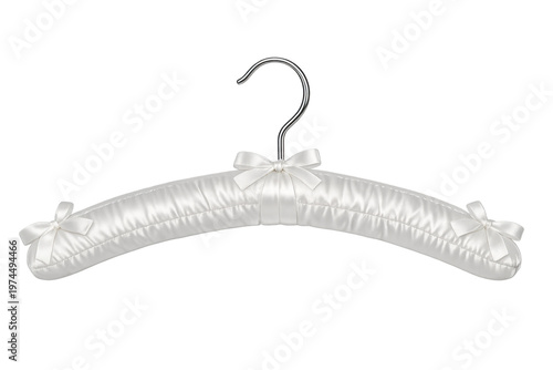 White satin padded clothes hanger with bows