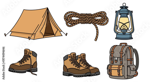 Camping gear and hiking equipment 1.