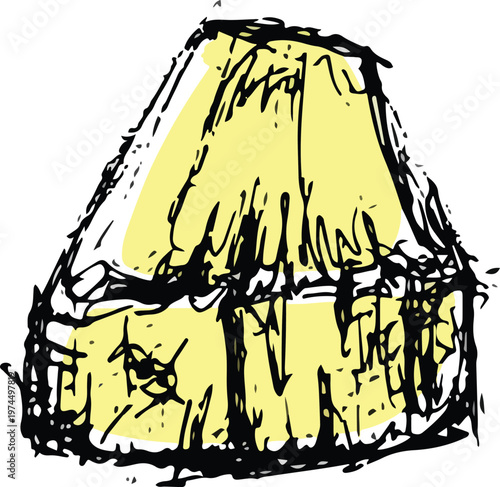 Hand drawn pineapple piece ring fruit illustration sketch clipart vector