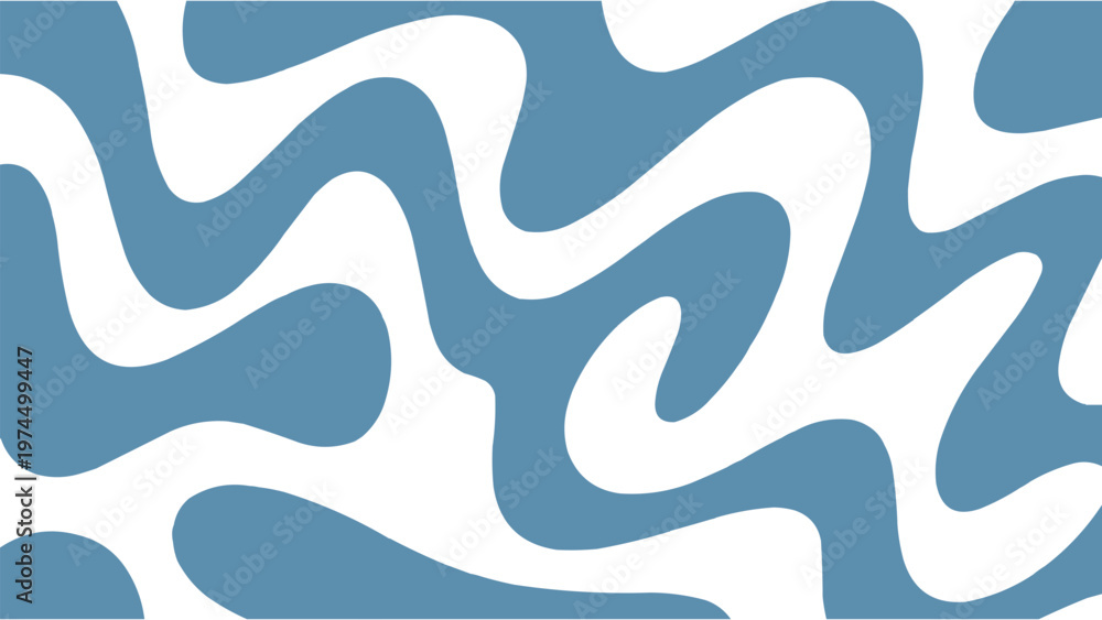Fototapeta premium Abstract blue and white wavy lines create a flowing organic pattern that provides a modern minimalist aesthetic for digital backgrounds