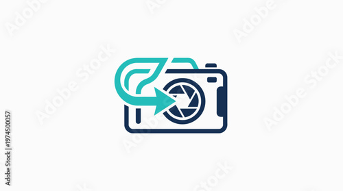 Camera with Leaf and Circular Arrow Logo