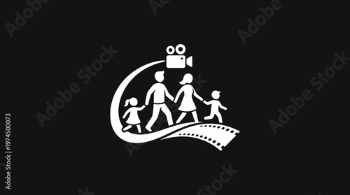 Family Video Production Logo on Black Background