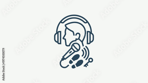 Minimalist Icon Representing Audio Recording and Podcasting