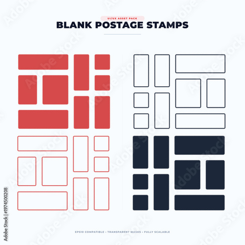 Blank Postage Stamp Silhouette And Frame Vector