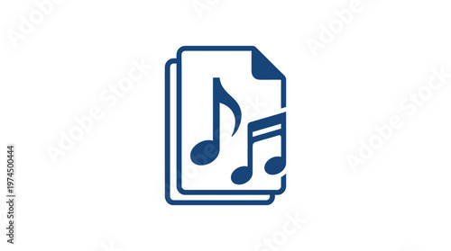 Musical Notes on Documents Icon