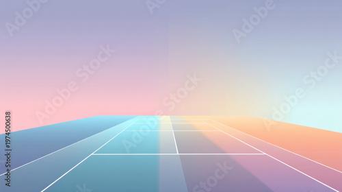 Abstract tennis background for sport game illustration with copy space in minimalist style. Tennis court top view. Ideal for sports events, competitions, poster, background