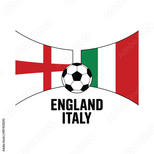 England versus Italy A soccer rivalry depicted with national flags