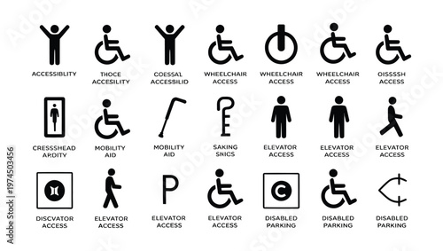Inclusive UI Icons Pack, Accessibility and Assistive Technology Symbols