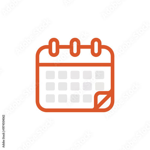 Brightly colored vector graphic of a calendar with spiral binding and a torn page