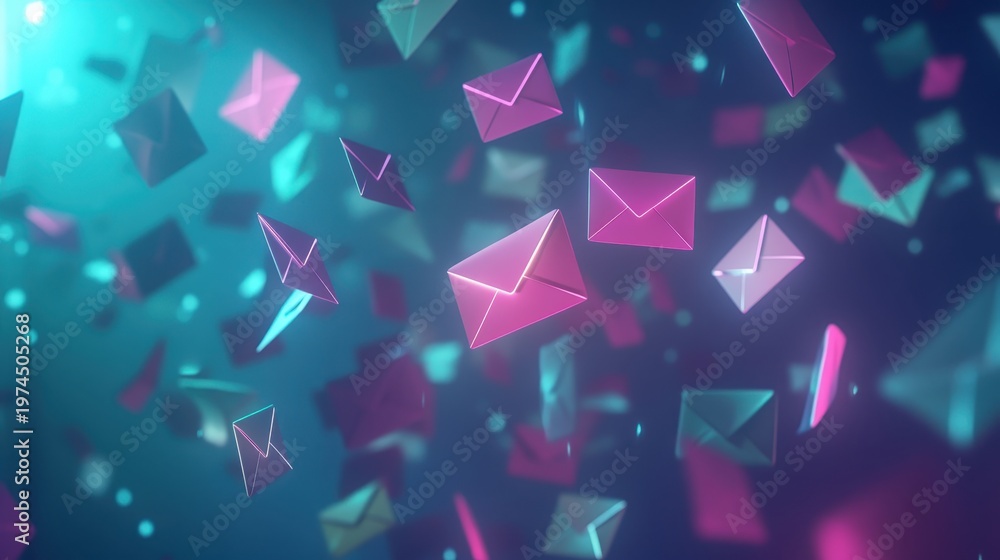 Obraz premium Digital phishing emails detected and blocked by glowing cyber security defenses, representing online data protection against threats.